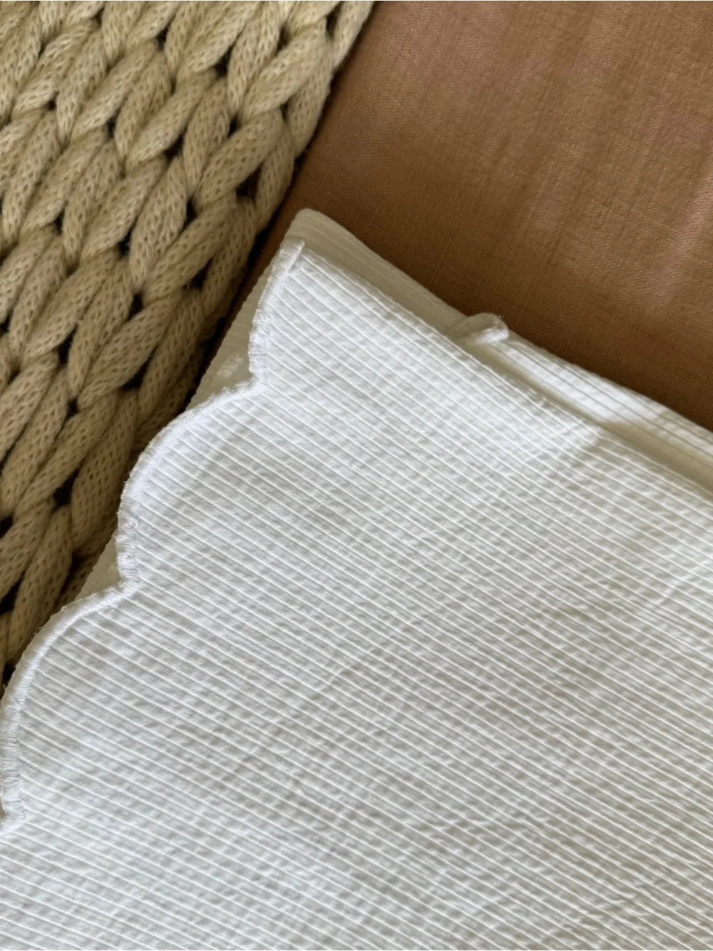 Vintage Ralph Lauren Embossed White Twin Size Sheet Bedspread Scalloped 90s